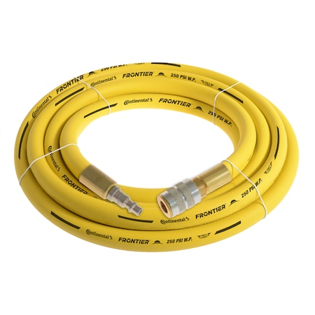 Continental 3/4" x 20' Yellow EPDM Air Hose, 250 PSI, 3/4" Ind. Interchange M+F QC HZY07525-20-51